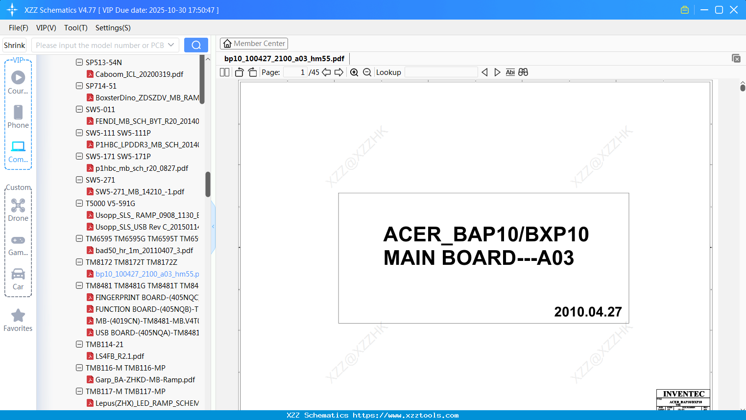 Laptop ACER Bp10_100427_2100_a03_hm55